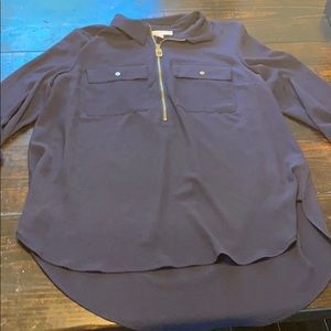 Michael Kors Button Detail Hi-Lo Blouse